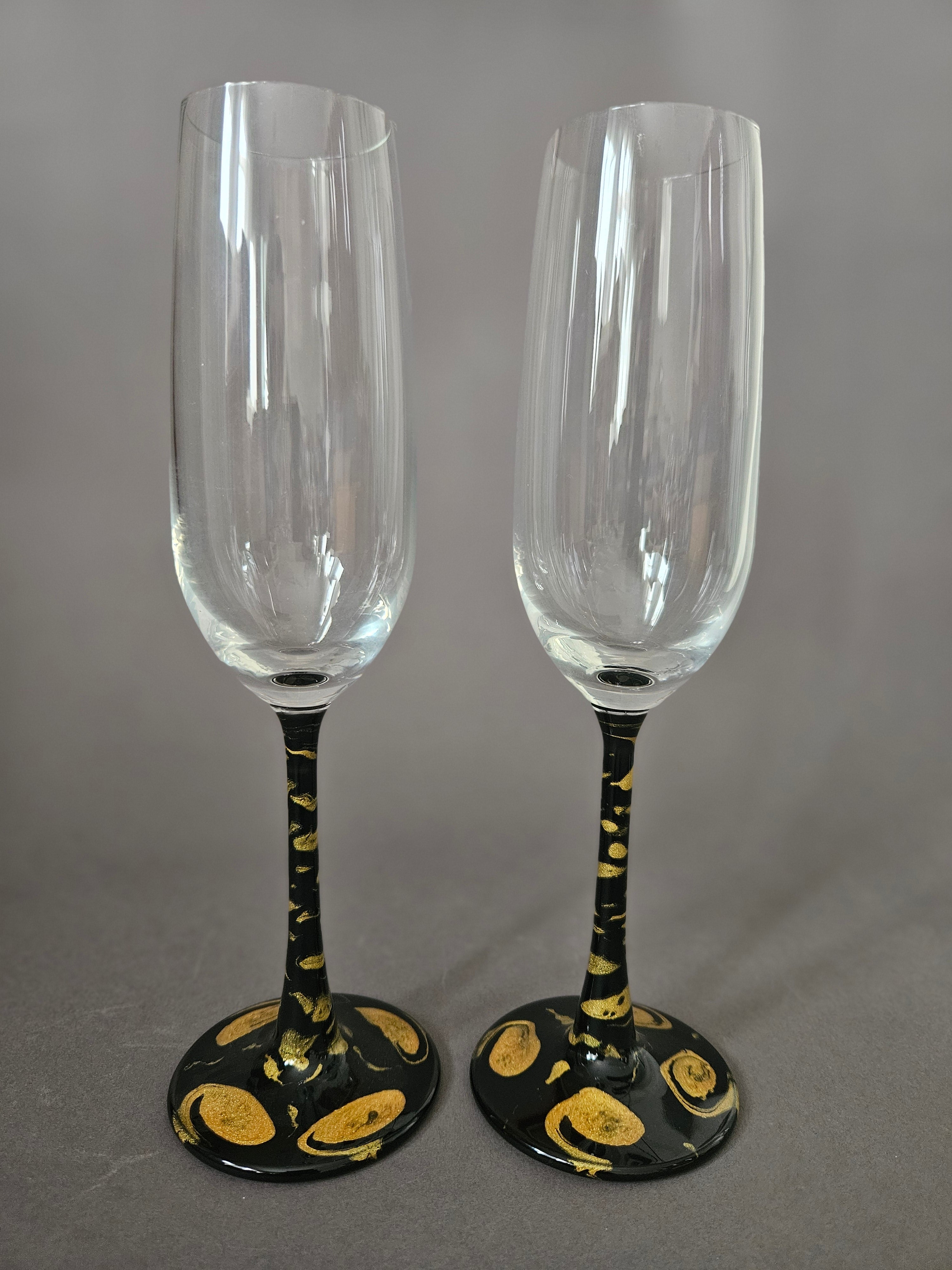Swirl Champagne glass set Black