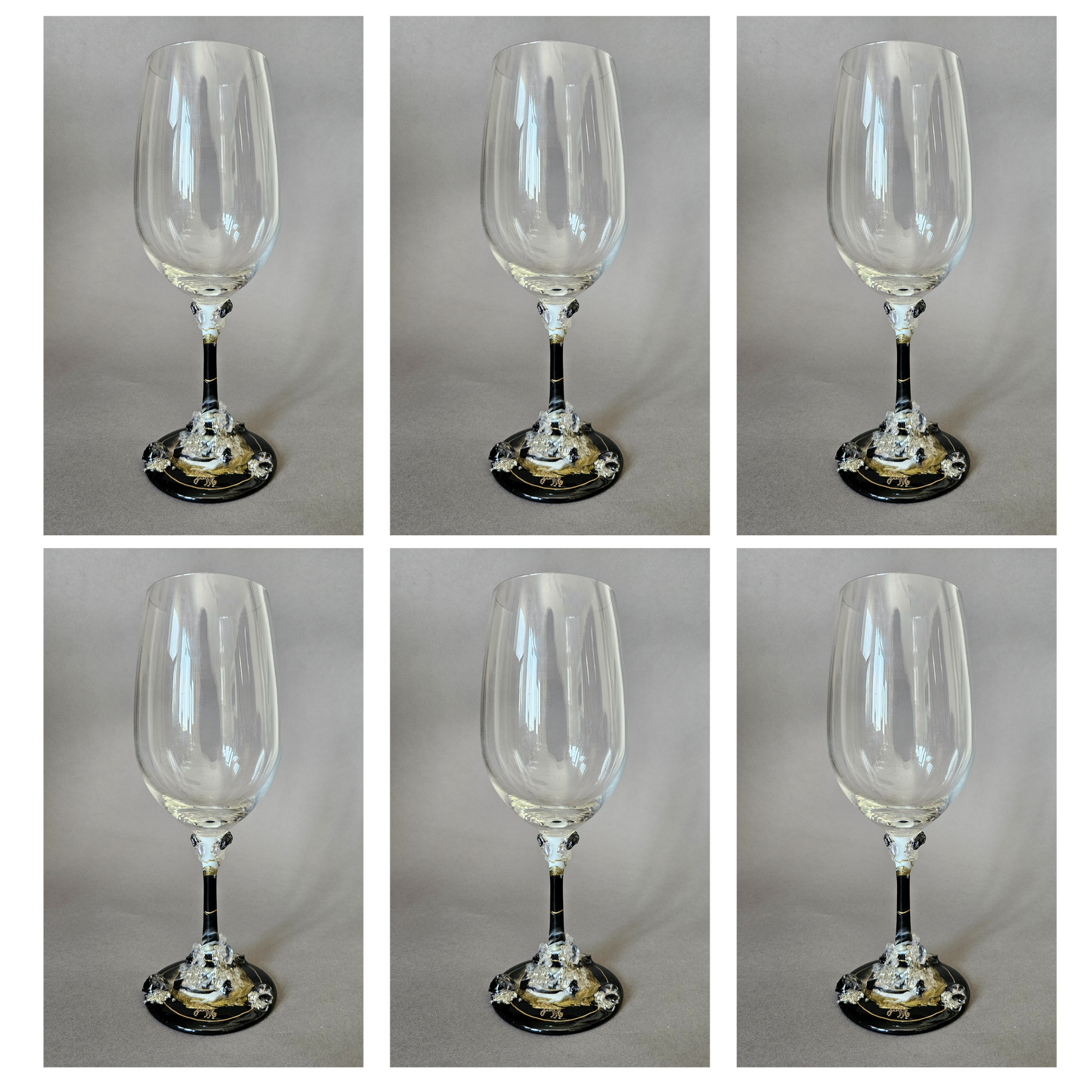 Crystal wine glass Black