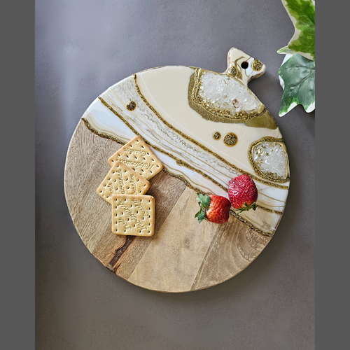 Amber geode board gift