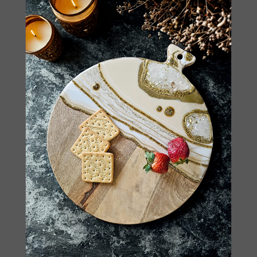 Amber geode board gift