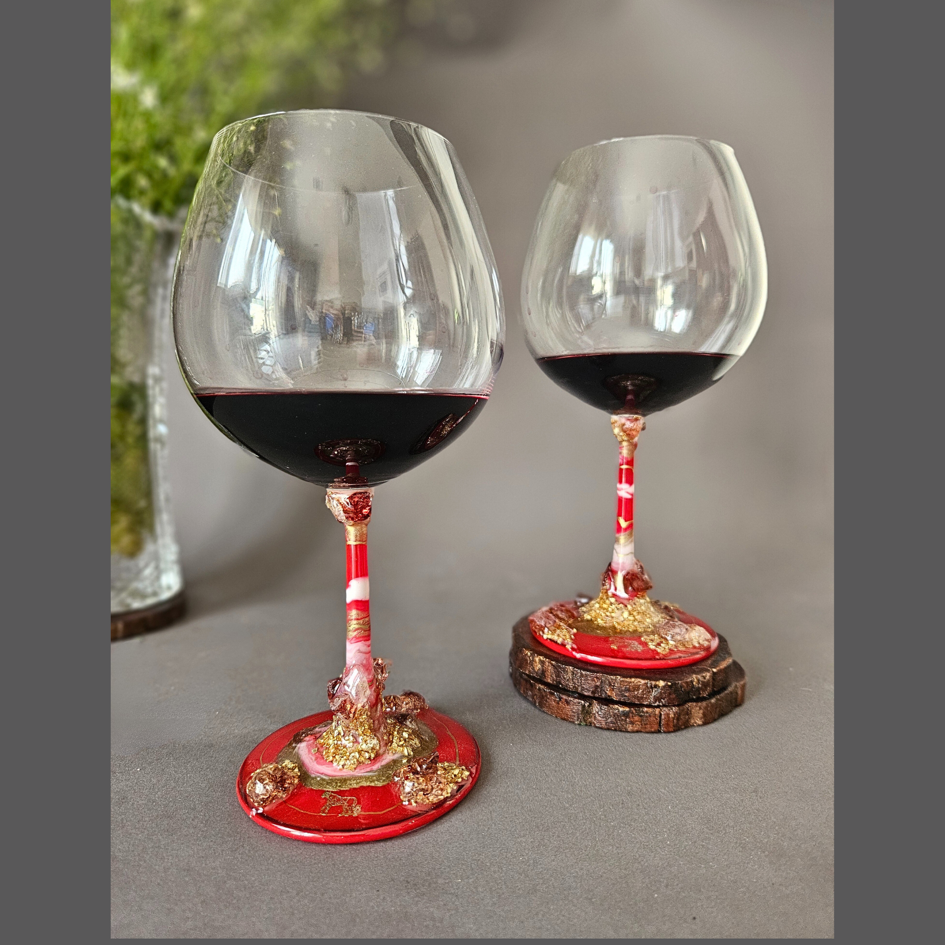 Red crystal goblet