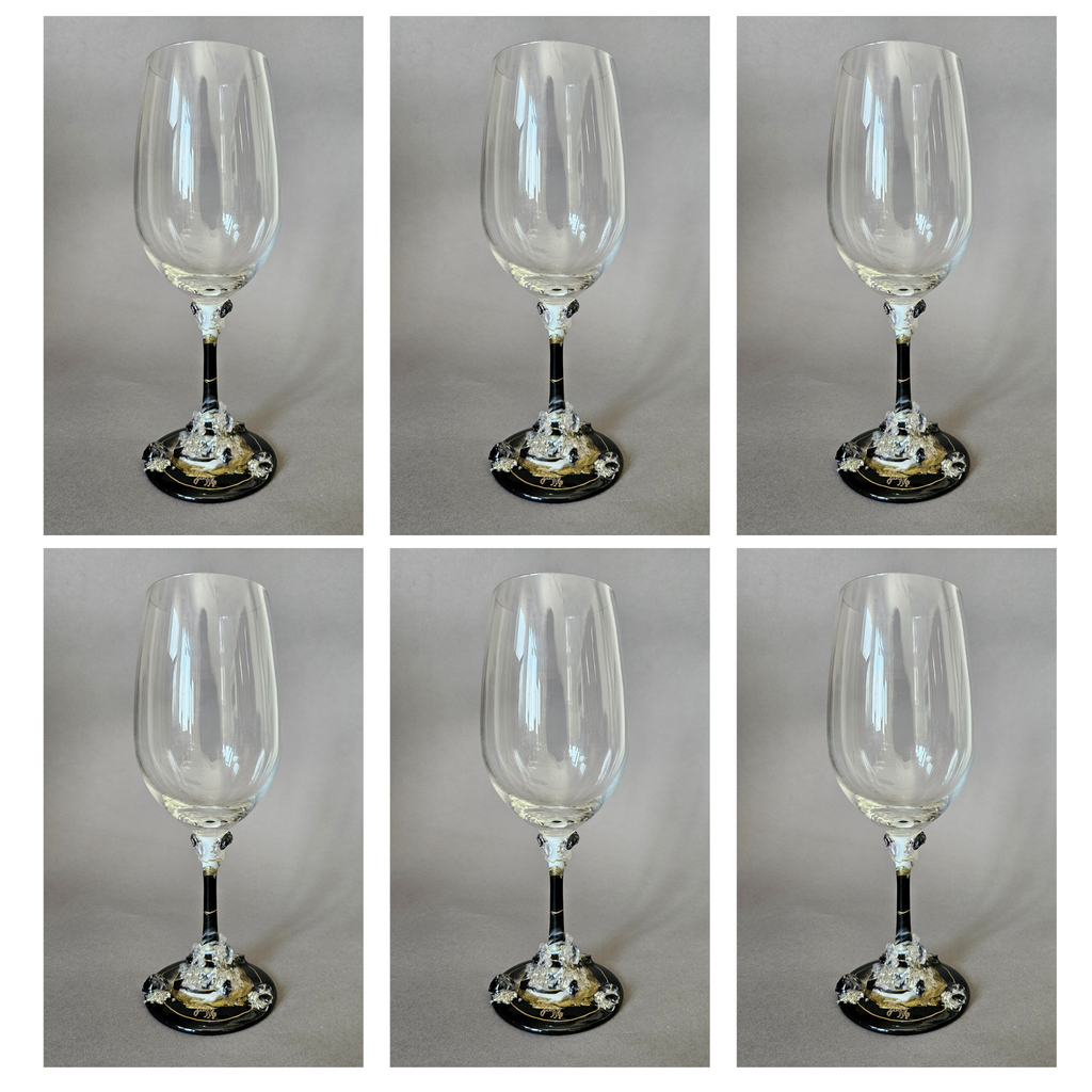 Crystal wine glass Black