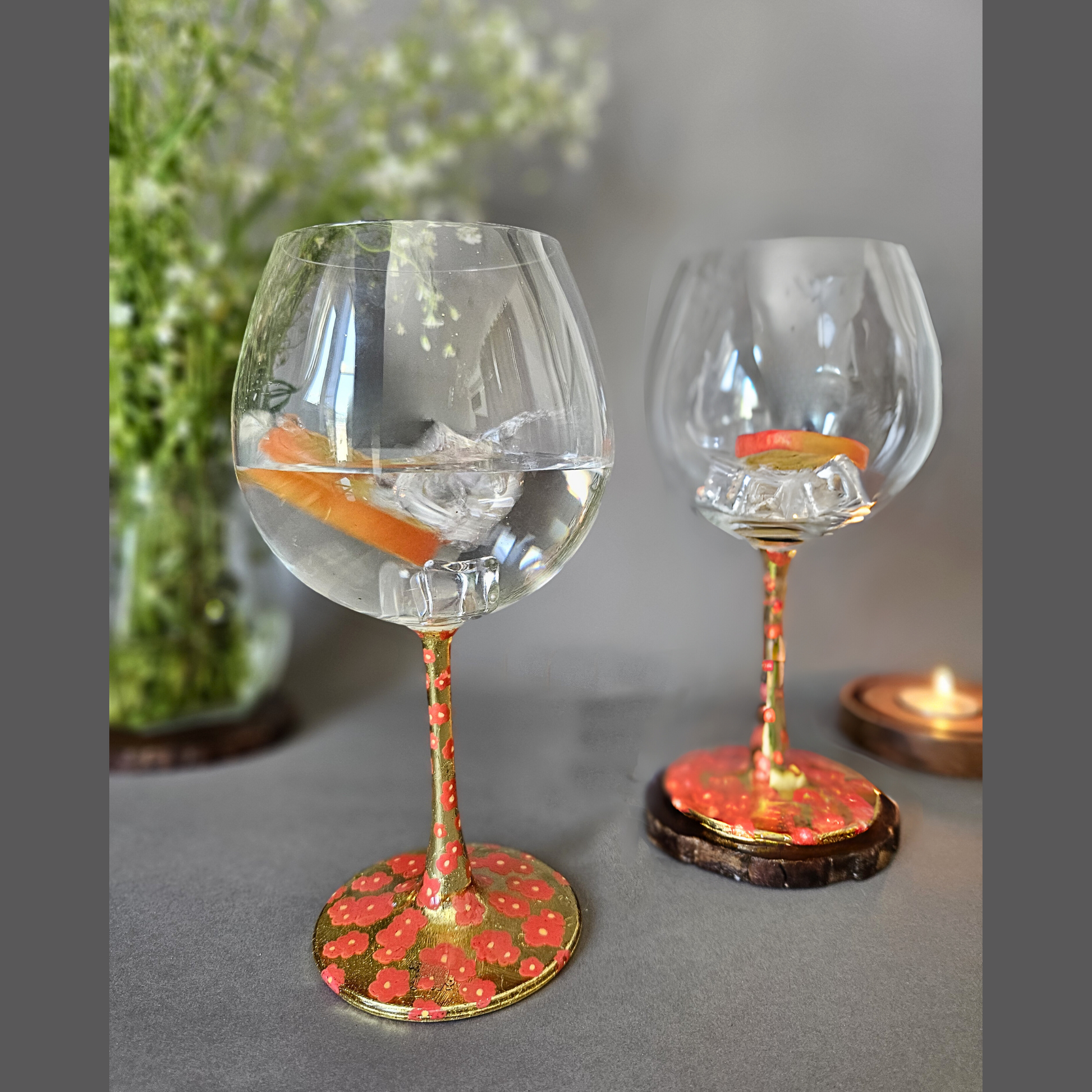 Flower goblets red