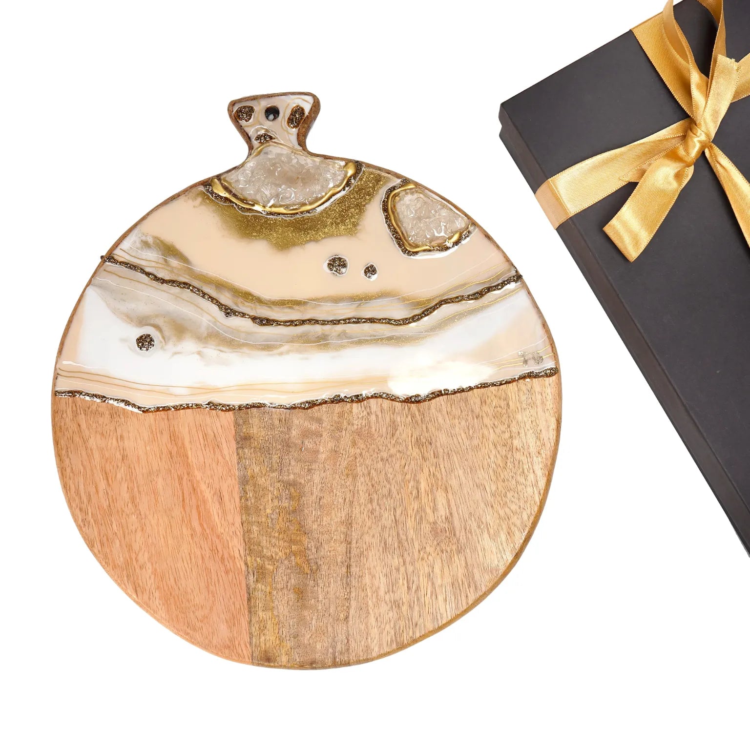 Amber geode board gift