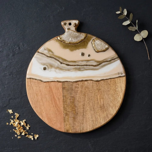 Amber geode board gift