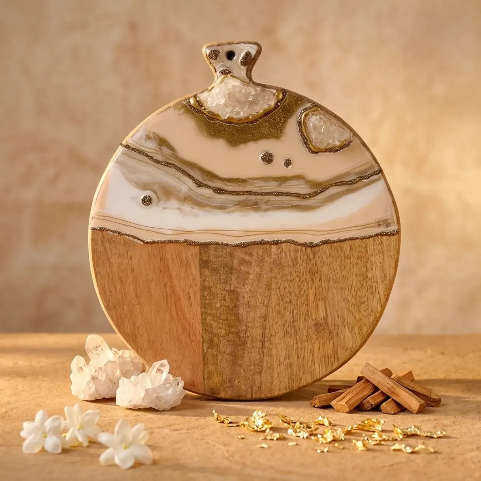 Amber geode board gift