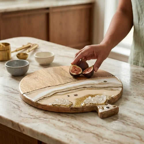 Amber geode board gift