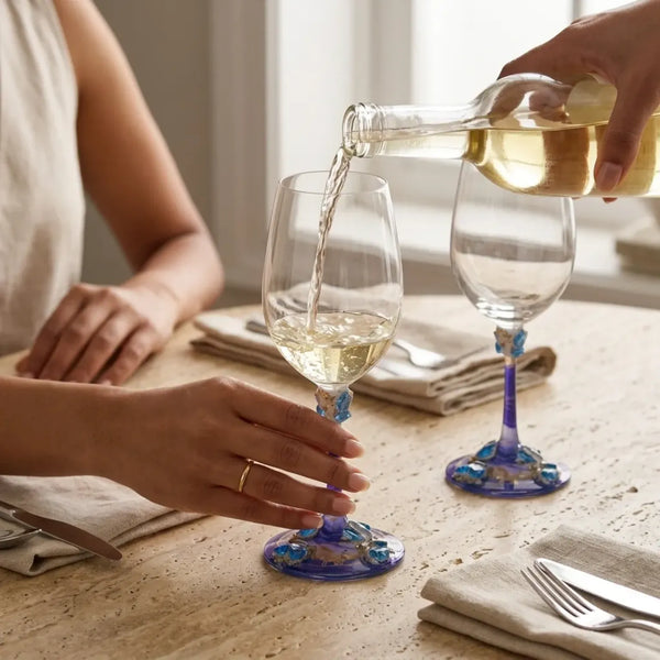 Azure Pour Glass
